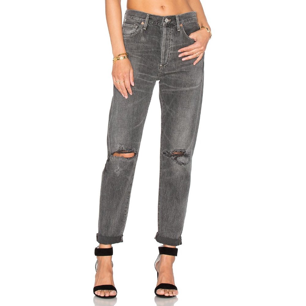 Citizens Of Humanity Charcoal Distressed Skinny Jeans